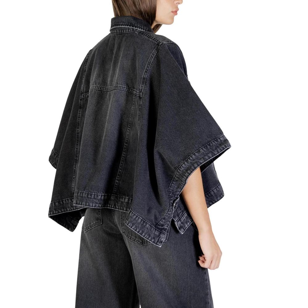 Black Cotton Denim Jacket