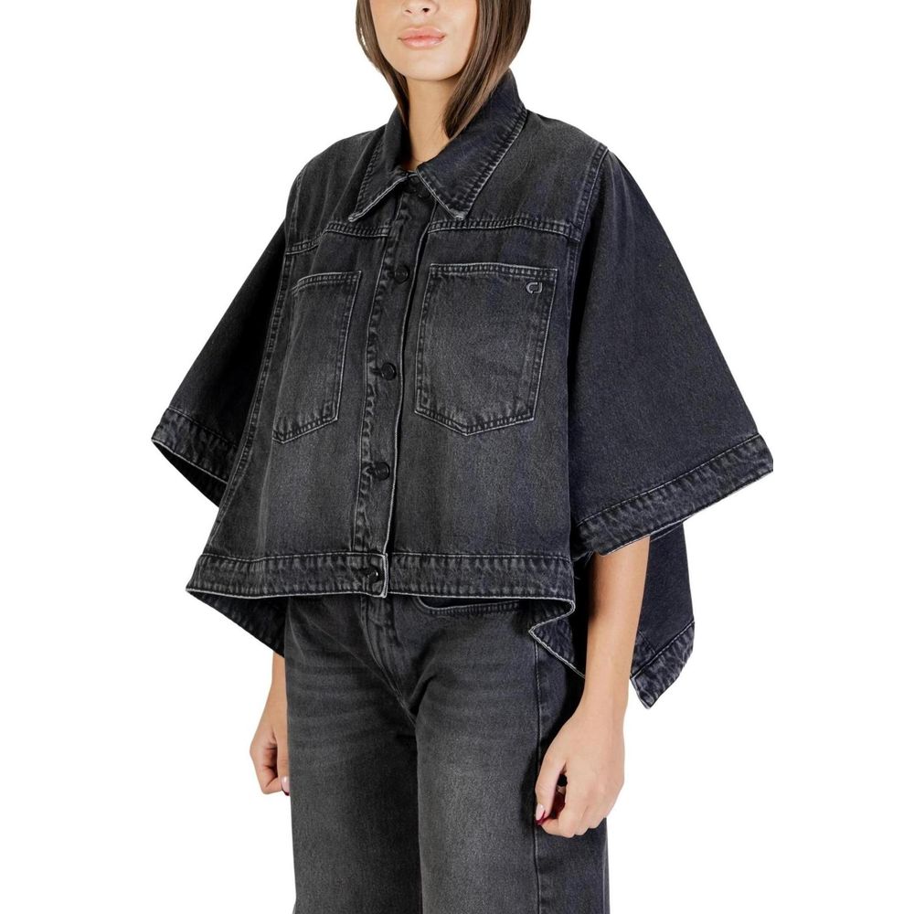 Black Cotton Denim Jacket