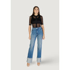 Blue Cotton Bootcut Jeans