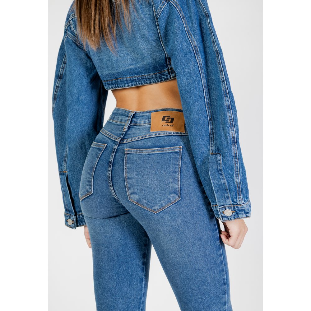 Blue Cotton Skinny Jeans