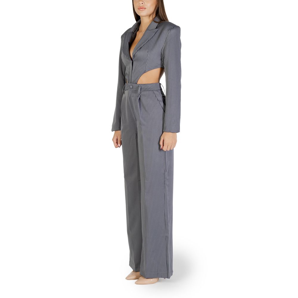 Gray Polyester Jumpsuit