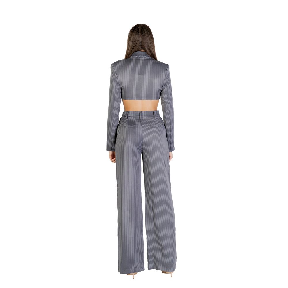 Gray Polyester Jumpsuit
