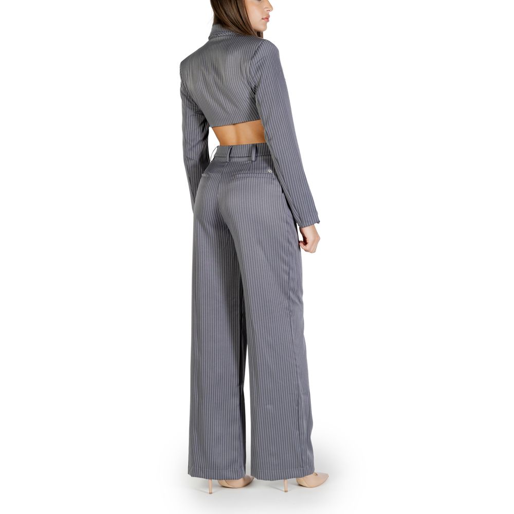 Gray Polyester Jumpsuit