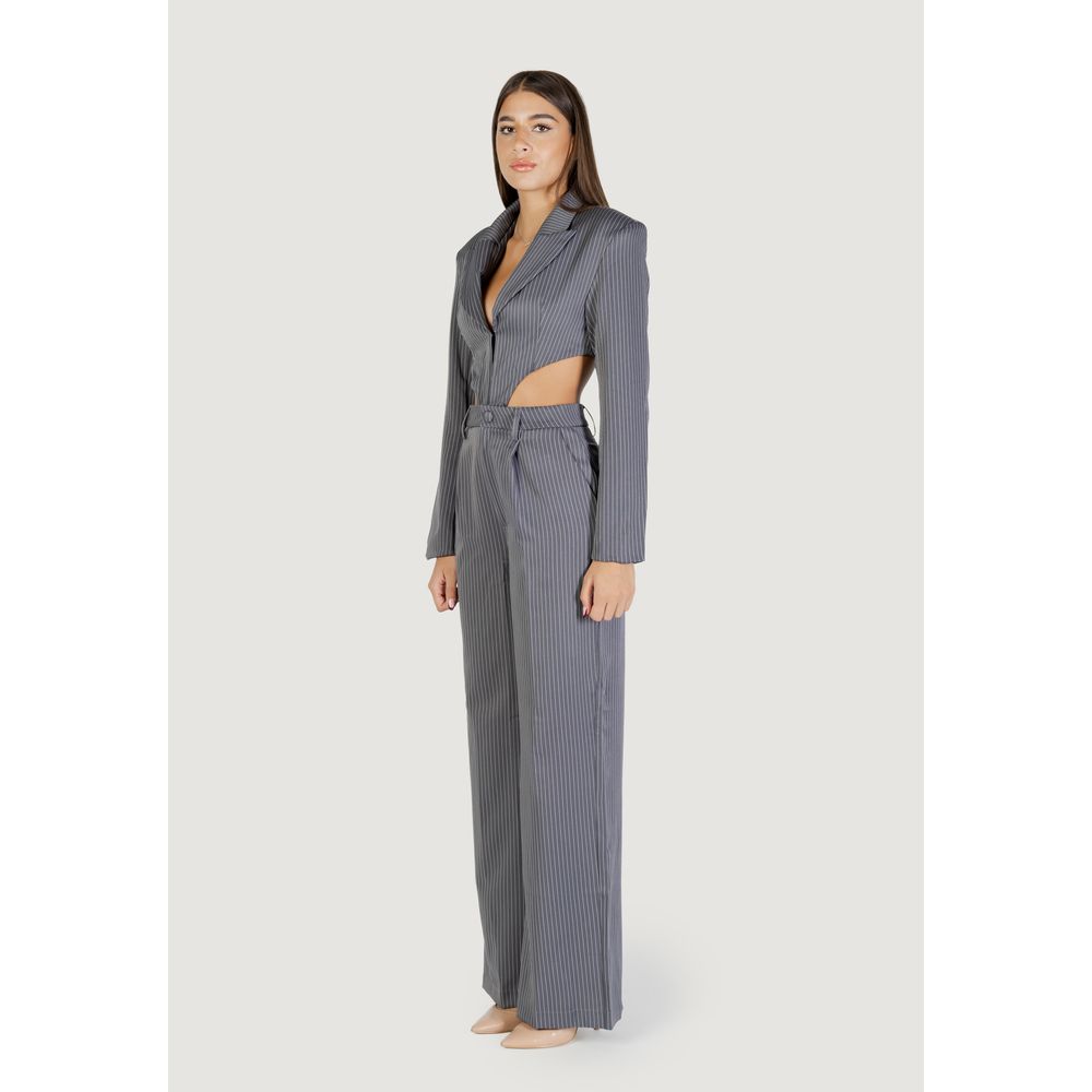 Gray Polyester Jumpsuit
