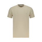Beige Cotton Men T-Shirt