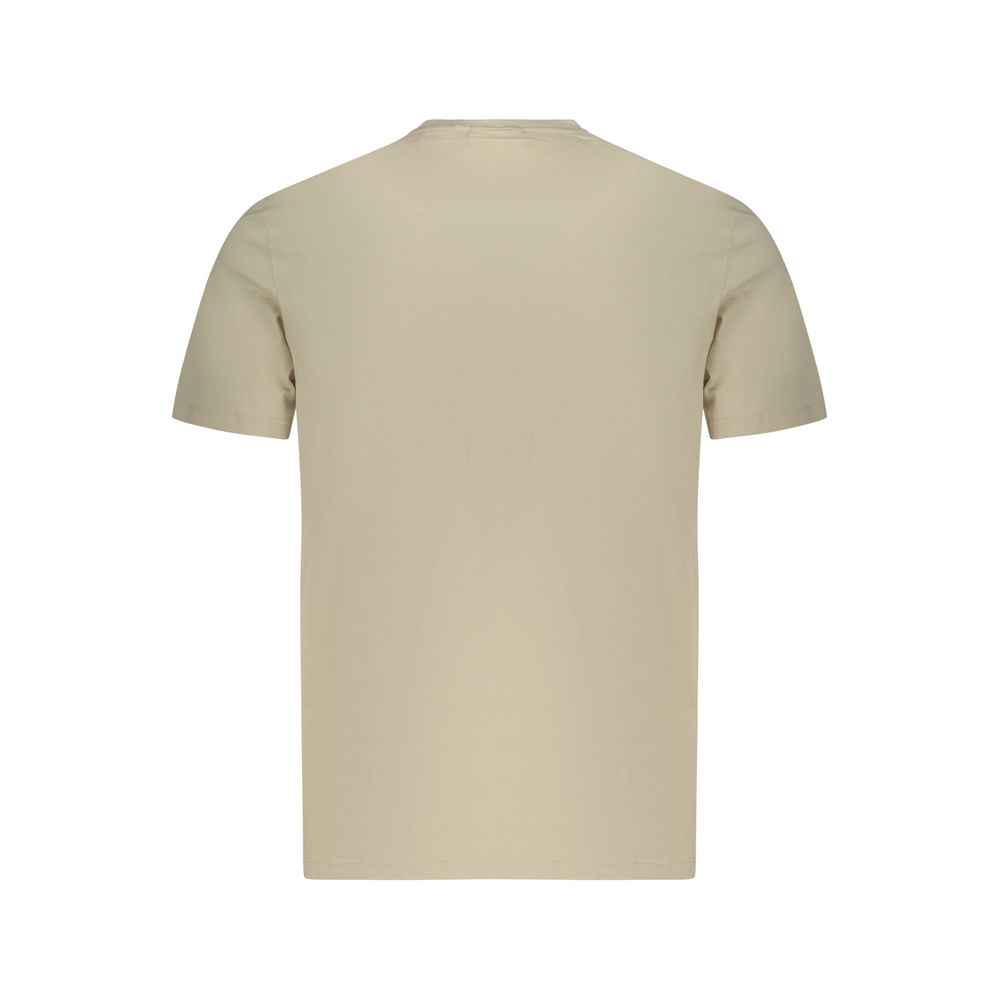 Beige Cotton Men T-Shirt