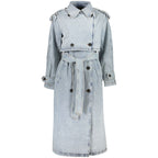Azzurro Cotton Women's Trench Coat