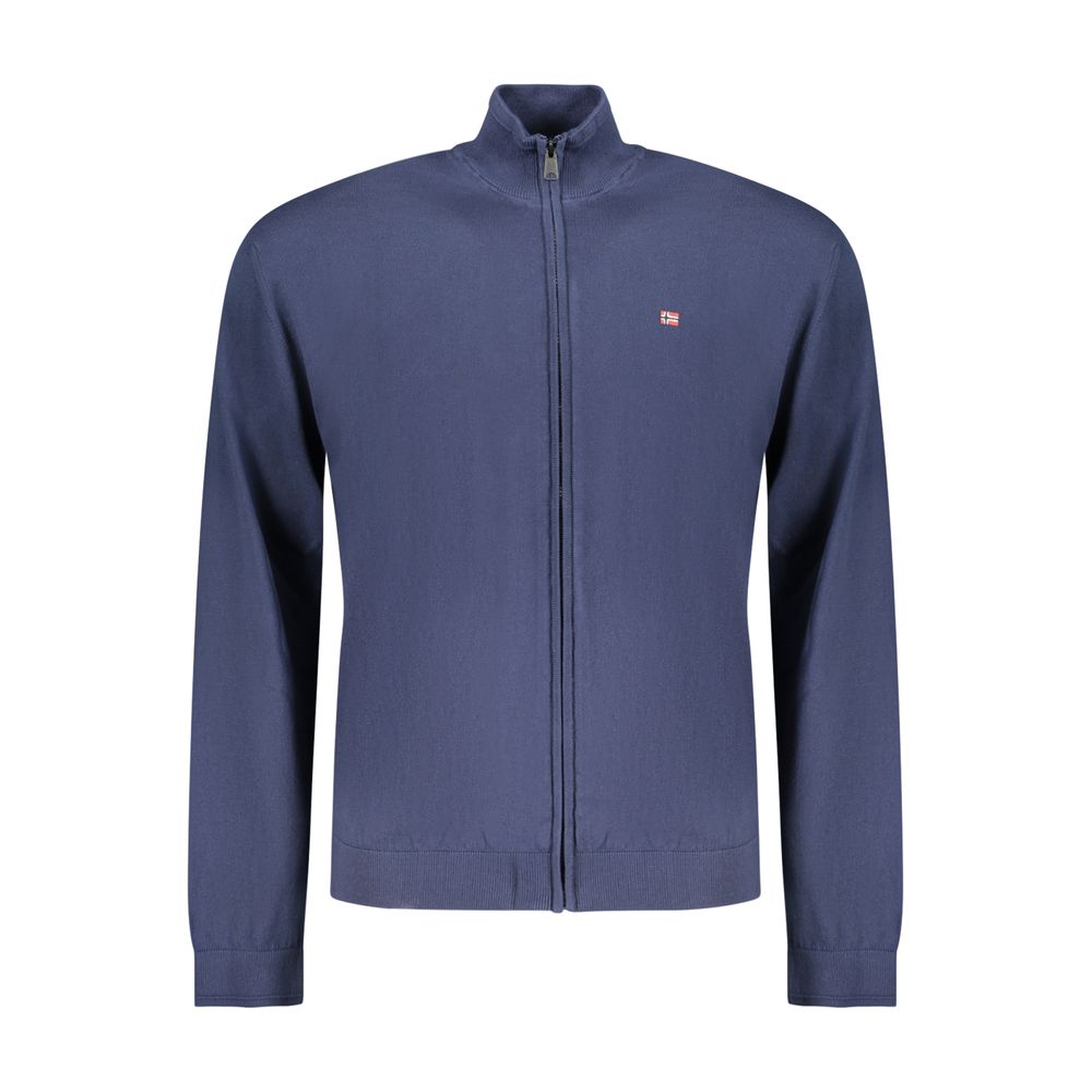 Blue Cotton Men Cardigan