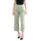 Green Cotton Casual Pants