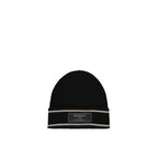 Black Merino Wool Beanie