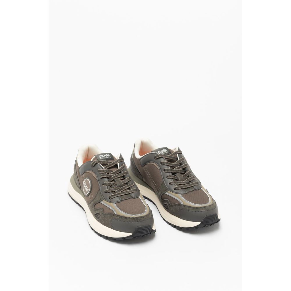 Brown Polyester Athletic Sneakers