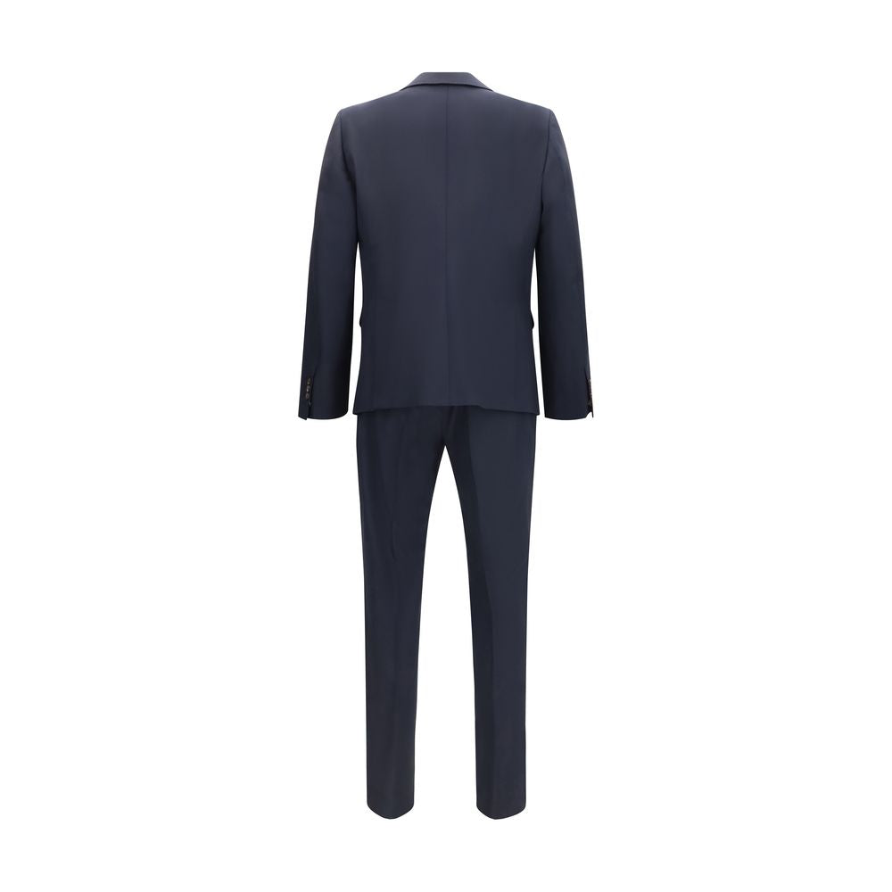 Blue Fleece Wool Two-Piece Suit