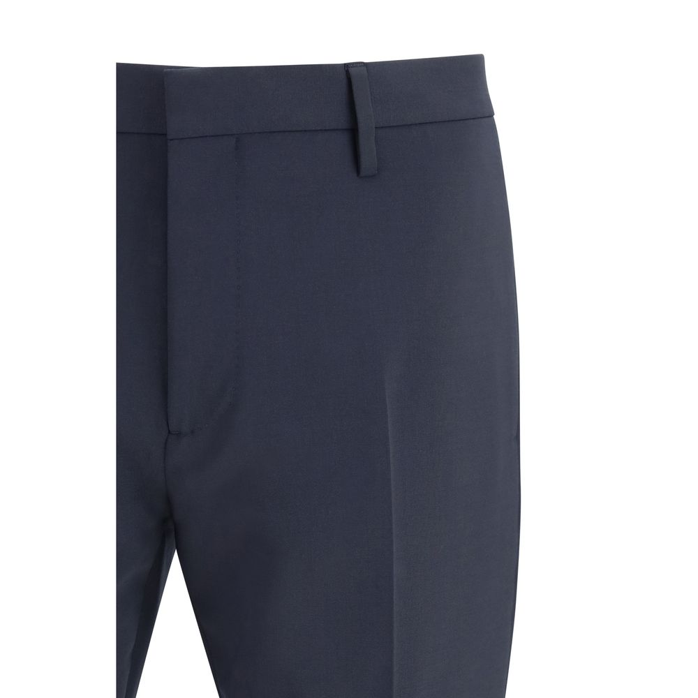 Blue Fleece Wool Two-Piece Suit