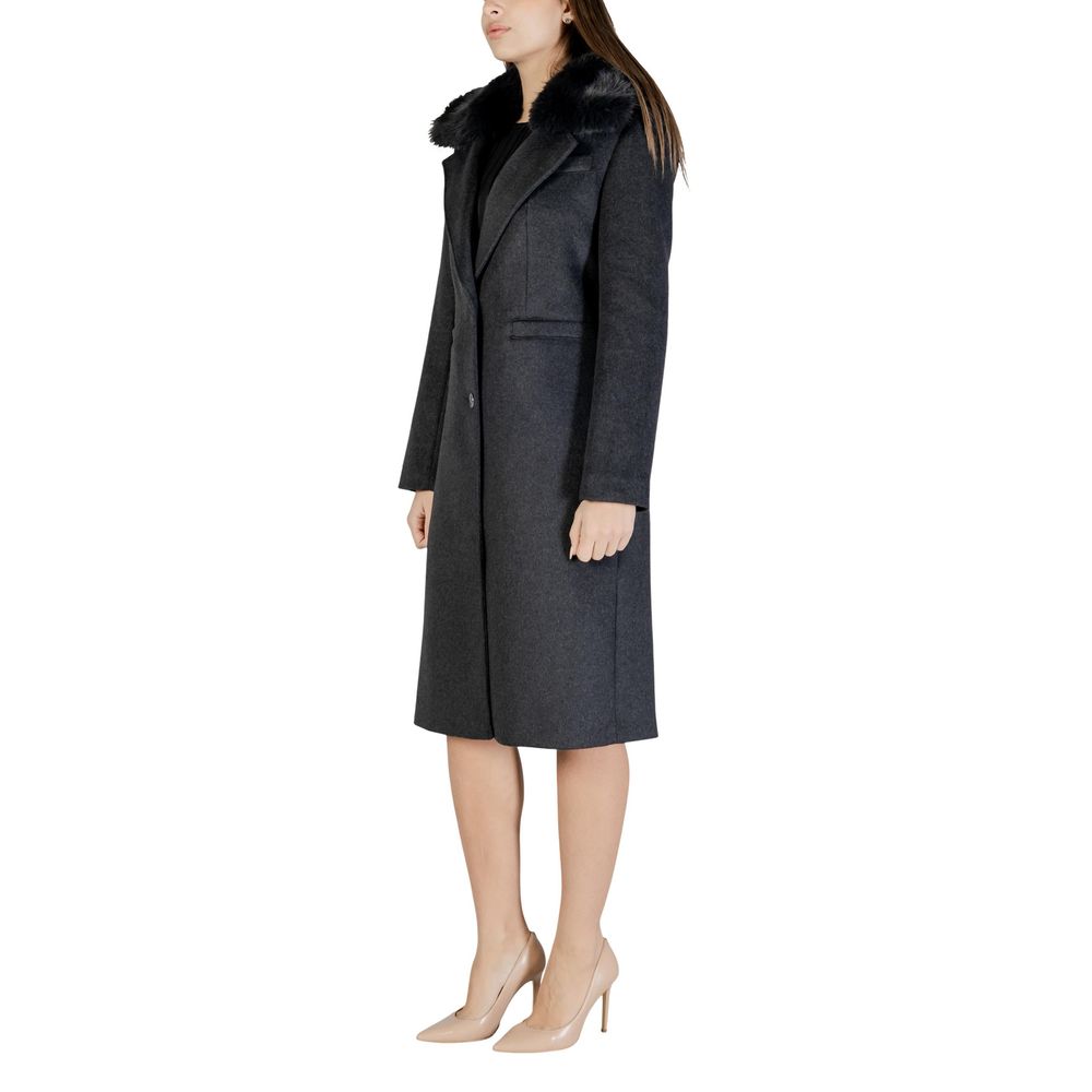 Gray Polyester Coat