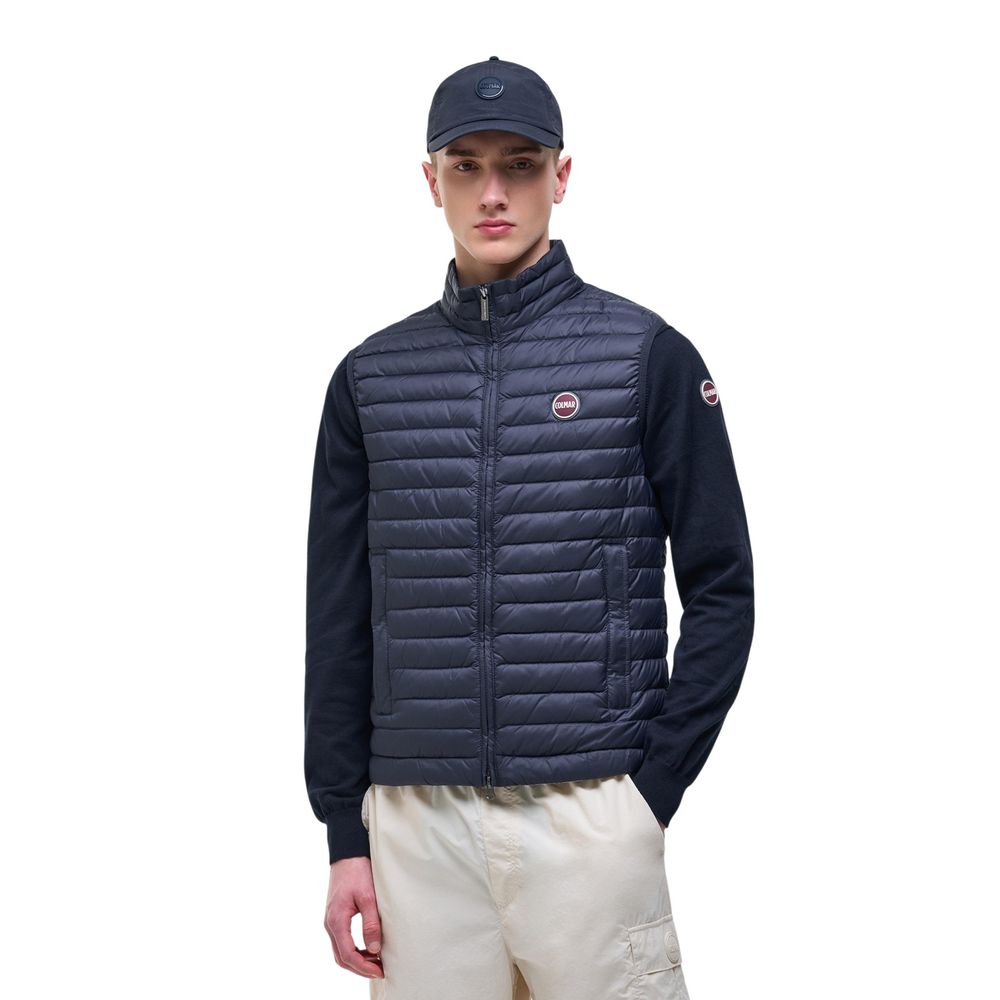 Blue Polyamide Sleveless Jacket