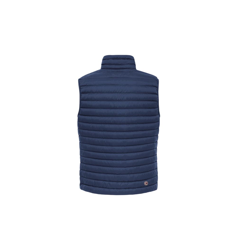 Blue Polyamide Sleveless Jacket