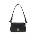 Black Polyurethane Shoulder Bag
