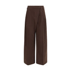 Brown Elastane Casual Pants