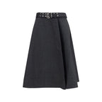 Gray Recycled Polyester Long Skirt