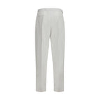 White Cotton Casual Pants