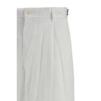 White Cotton Casual Pants