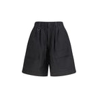 Black Cotton Bermuda Shorts