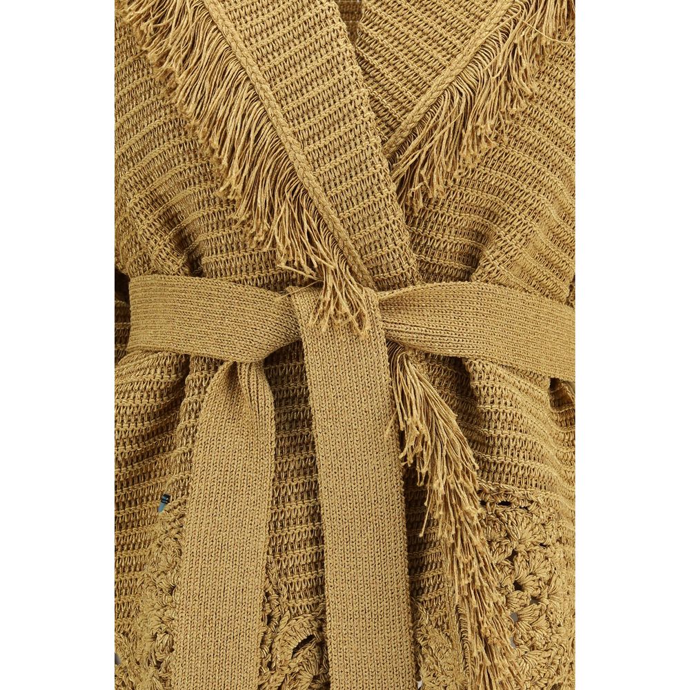 Gold Polyester Cardigan