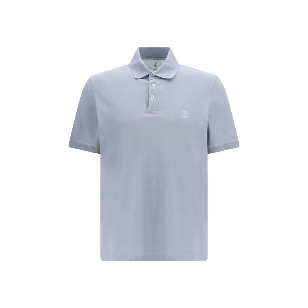 Blue Cotton Polo Shirt