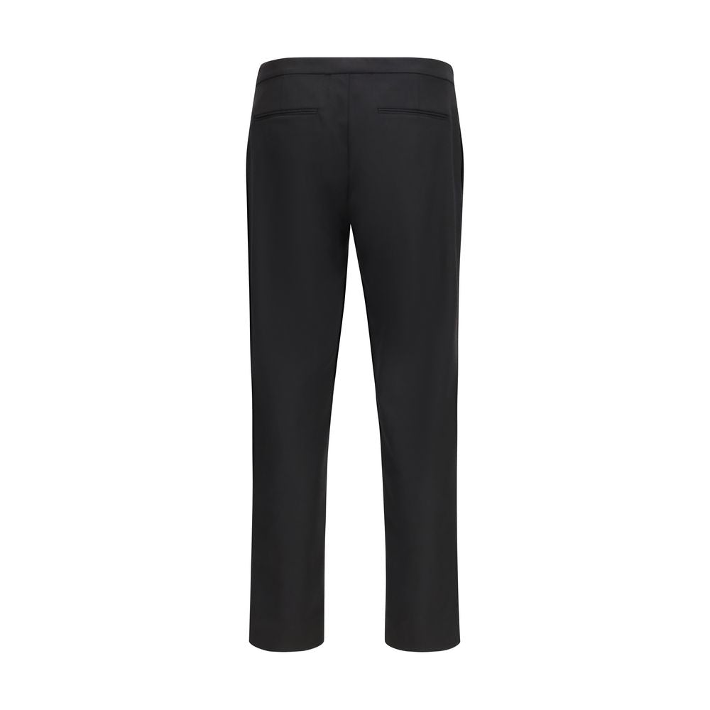 Black Fleece Wool Casual Pants