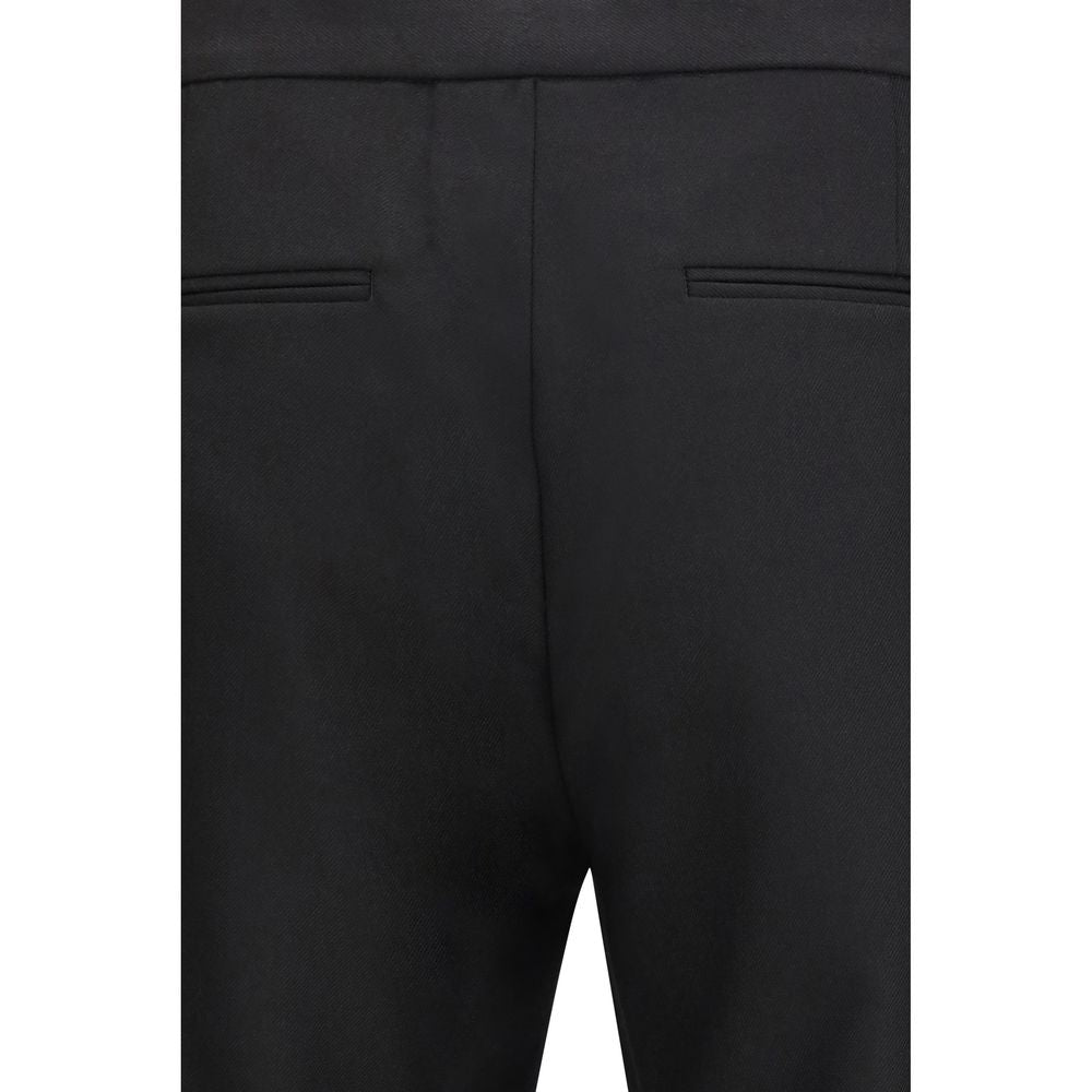 Black Fleece Wool Casual Pants