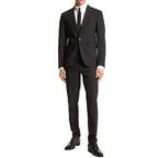 Black Elastane Two-Piece Suit