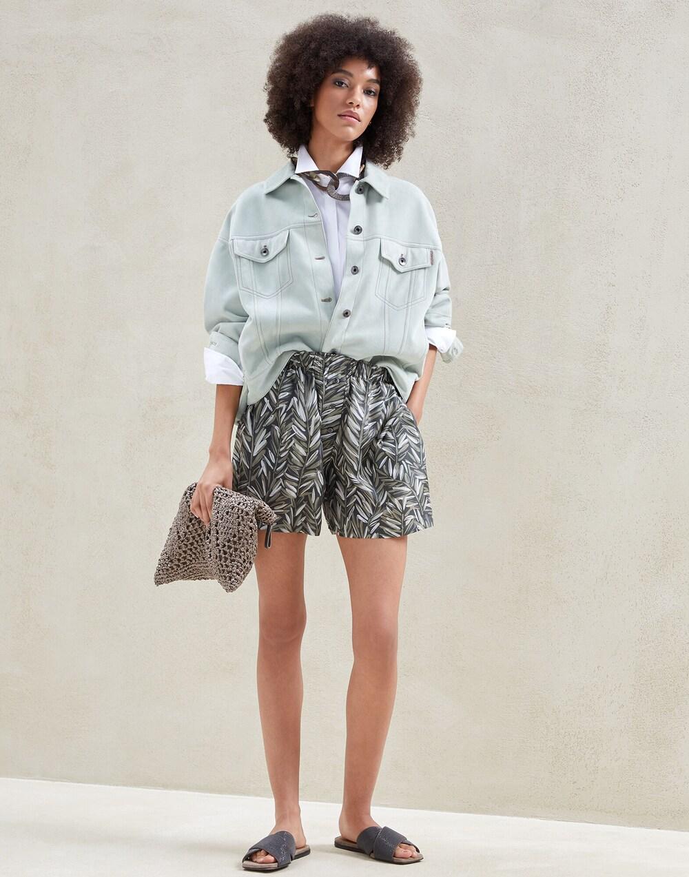 Bicolor Silk Short And Mini Shorts