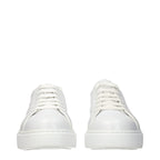White Leather Low Top Sneakers