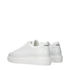 White Leather Low Top Sneakers