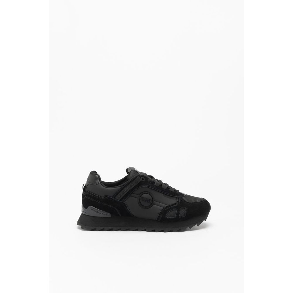 Black Leather Athletic Sneakers