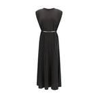 Black Acetate Casual Dress