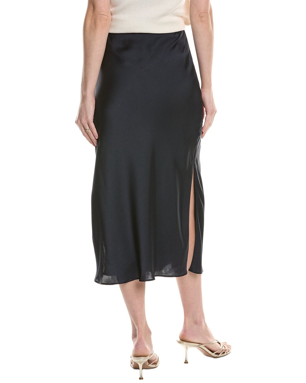 Blue Polyester Long Skirt