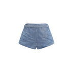 Blue Cotton Bermuda Shorts