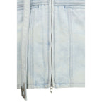 Blue Cotton Biker Jacket