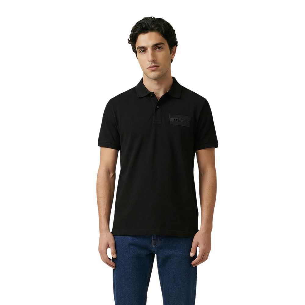 Black Cotton Polo Shirt