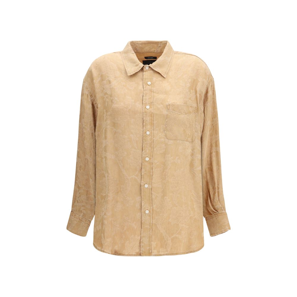 Orange Viscose Pattern Shirt