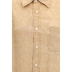 Orange Viscose Pattern Shirt