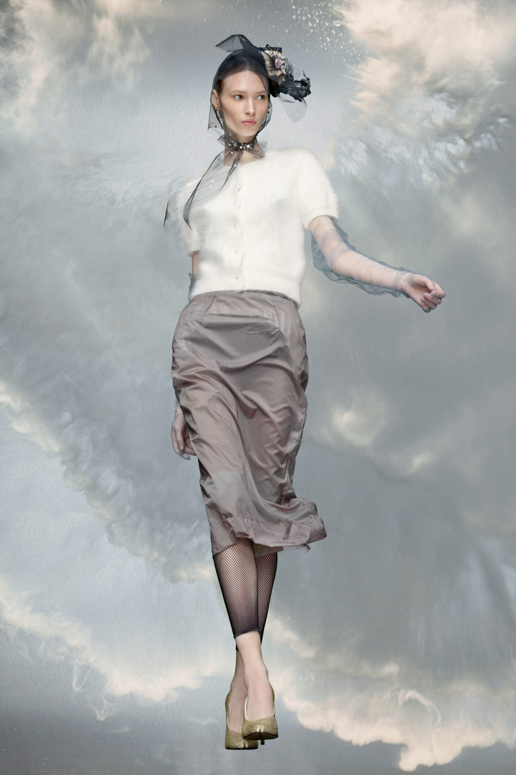 Gray Fibres Midi Skirt