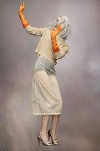 Yellow Fibres Midi Skirt