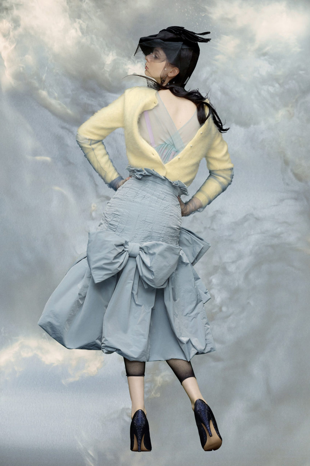 Blue Fibres Midi Skirt