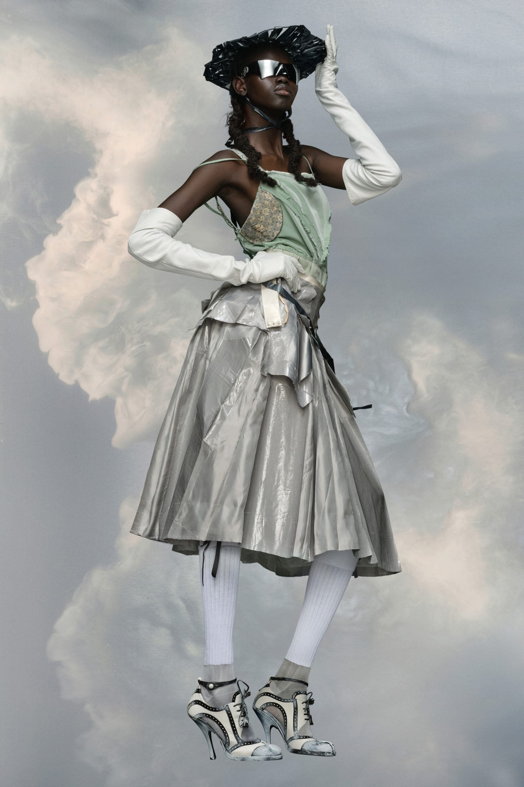 Gray Fibres Midi Skirt