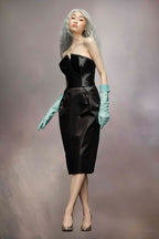 Black Fibres Midi Skirt