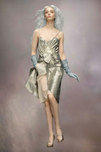 Silver Fibres Midi Skirt