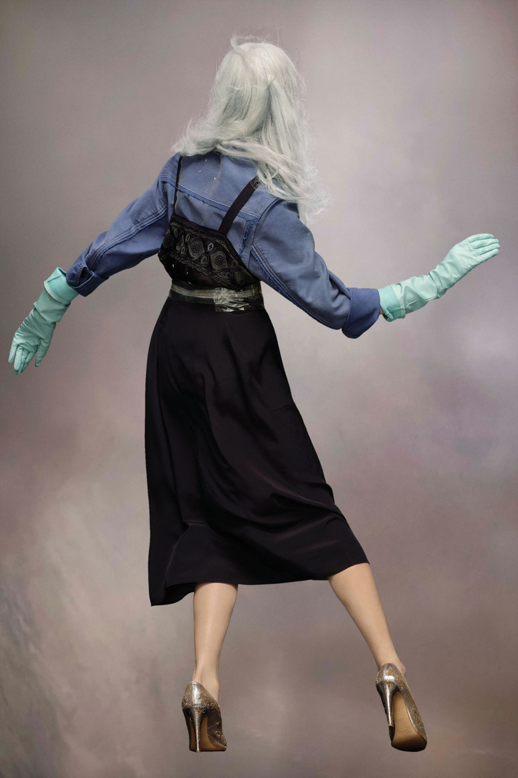 Black Fibres Midi Dress