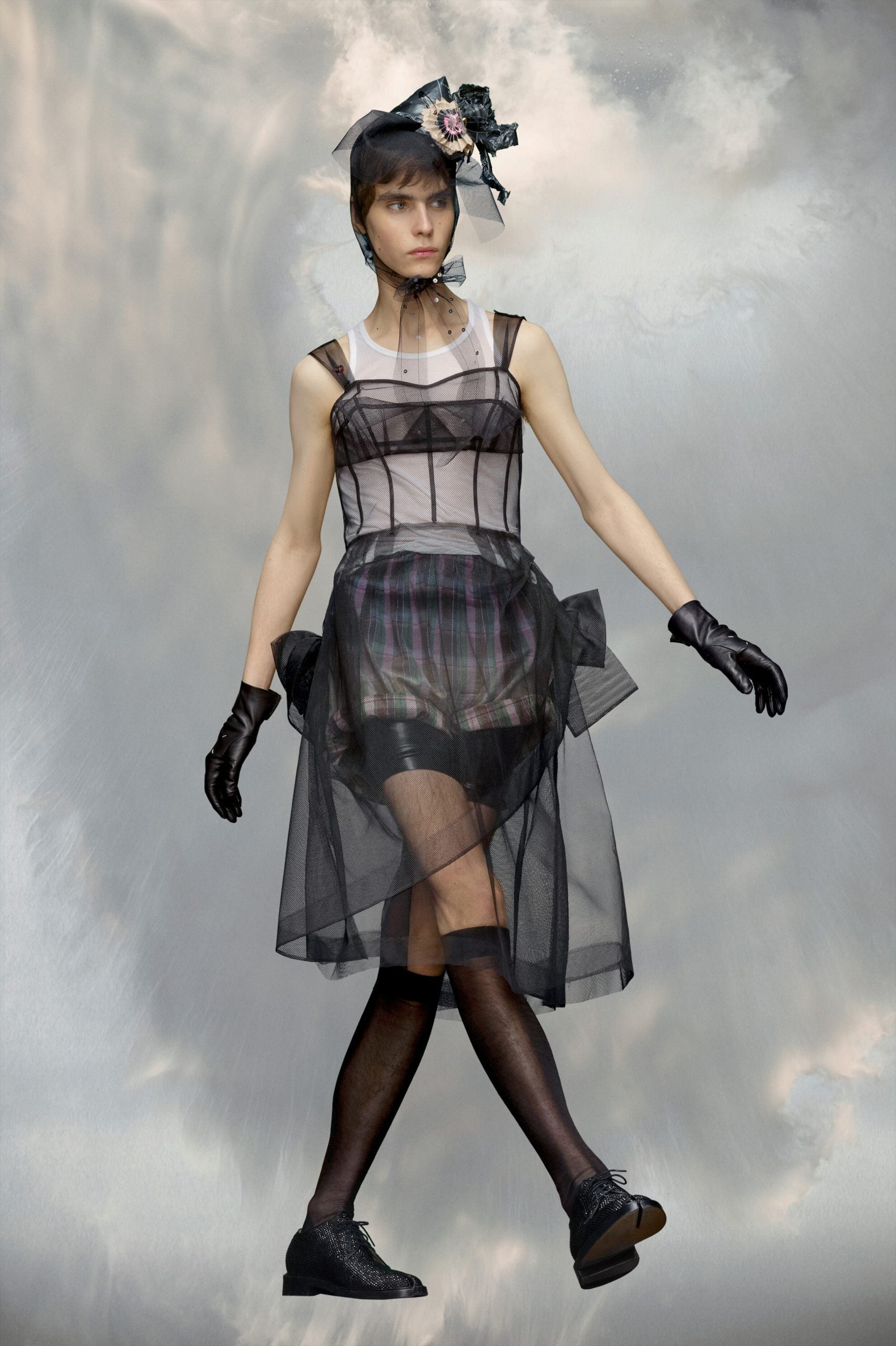 Black Fibres Midi Dress